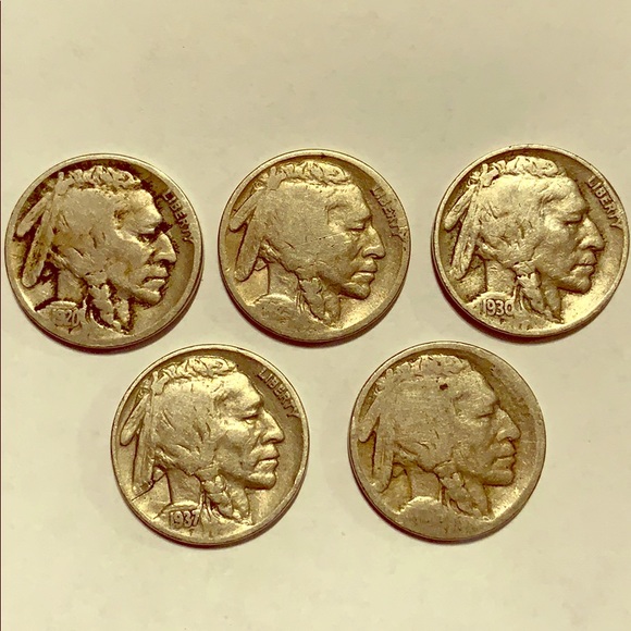 Indian Head Buffalo Nickels - Picture 1 of 2